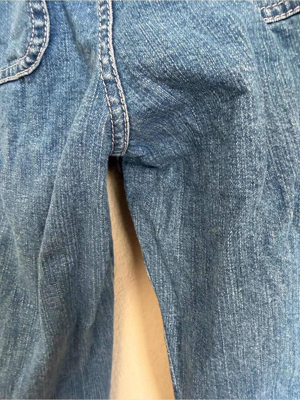 Escada Blue Denim Straight Jeans 36 US 6 Pink Leather Heart Patch Bow Ankle - Picture 14 of 14